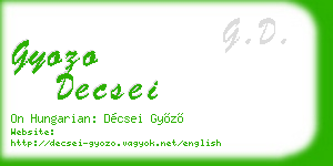 gyozo decsei business card