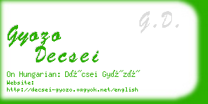 gyozo decsei business card